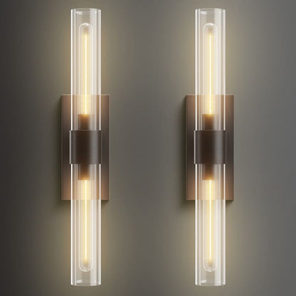 Appliques murales en verre modernes KAYLA, éclairage mural intérieur, luminaires muraux, luminaire de coiffeuse avec abat-jour en verre (lot de 2)