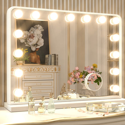 Keonjinn Miroir de maquillage LED Hollywood avec 15/18 lumières LED