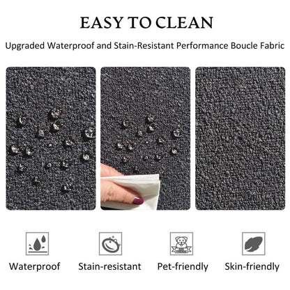 KINWELL Boucle Upholstered 2-Seats Loveseat with Pillows