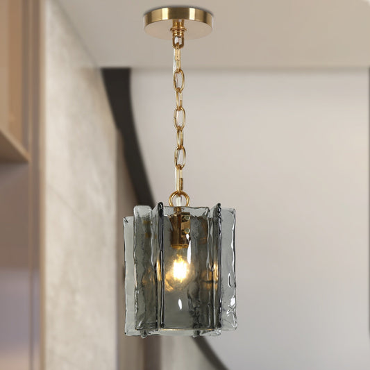 Suspension moderne Kasy à 1 lumière, luminaire en verre pour îlot de cuisine ou salle à manger