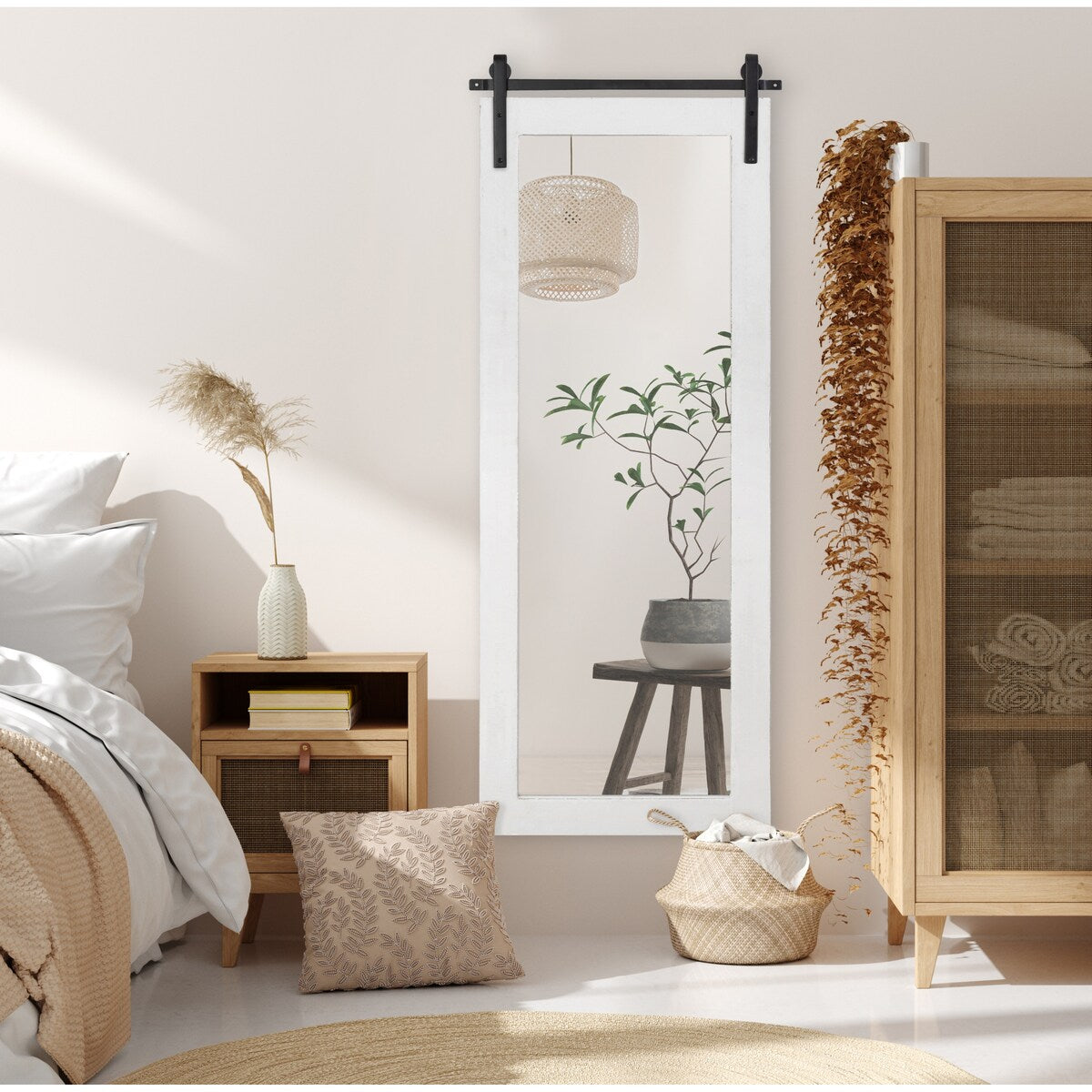 Kate and Laurel Cates Miroir mural rectangulaire rustique