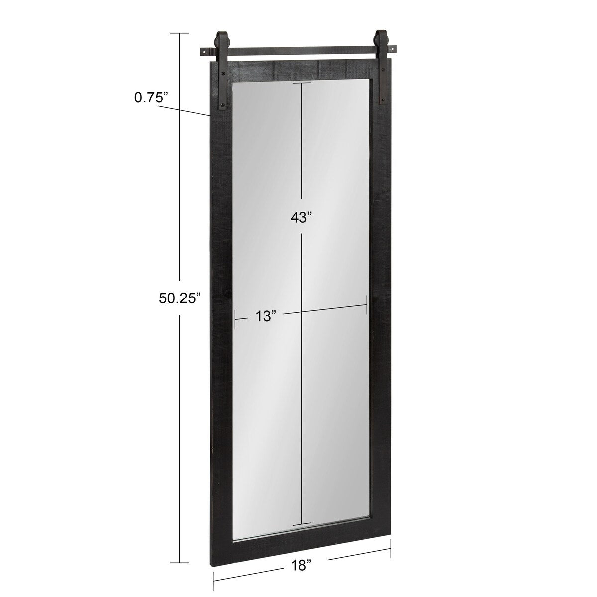 Kate and Laurel Cates Miroir mural rectangulaire rustique