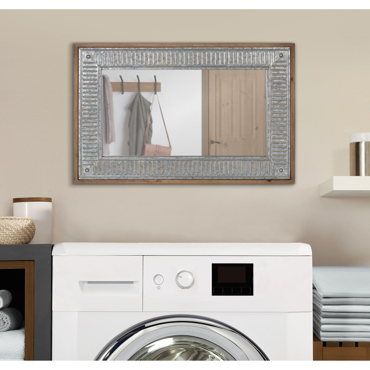 Miroir mural en bois et métal Deely de Kate and Laurel