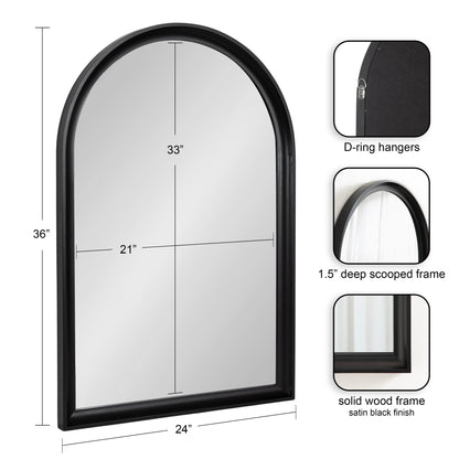 Miroir mural en bois à arche Hatherleigh de Kate and Laurel