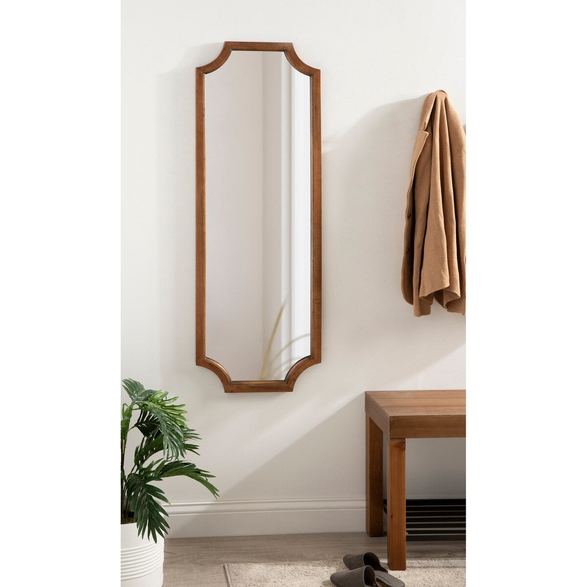 Kate and Laurel Hogan Scalloped Wood Framed Mirror