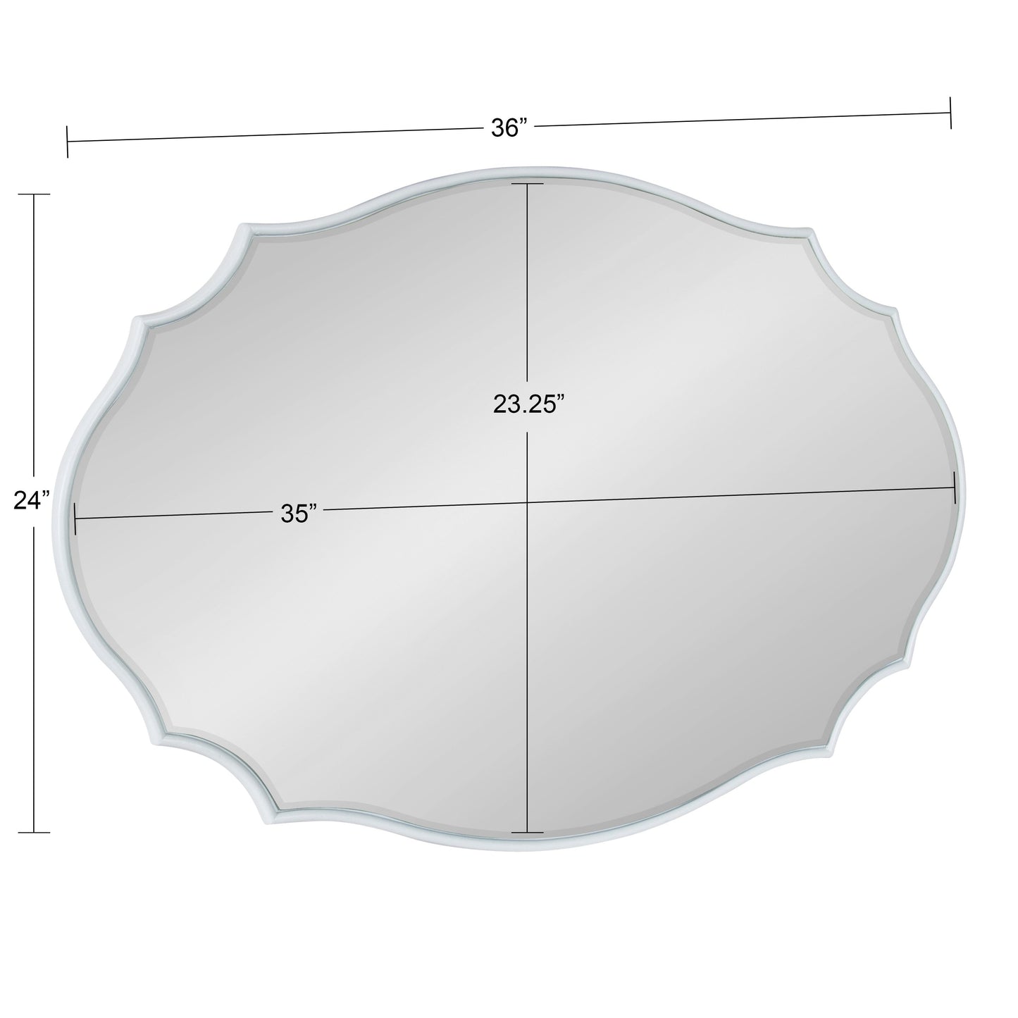 Kate and Laurel Leanna Miroir mural ovale à bords festonnés