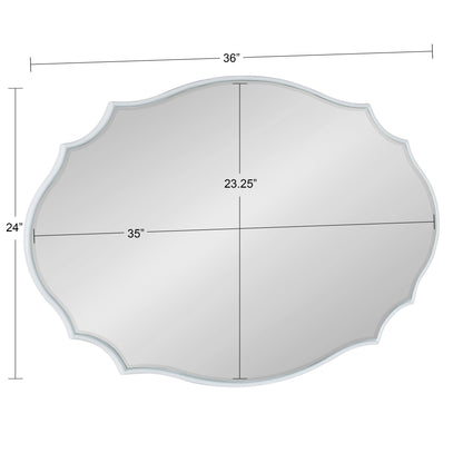 Kate and Laurel Leanna Miroir mural ovale à bords festonnés