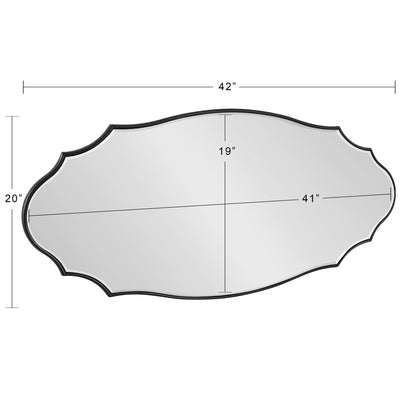 Kate and Laurel Leanna Miroir mural ovale à bords festonnés