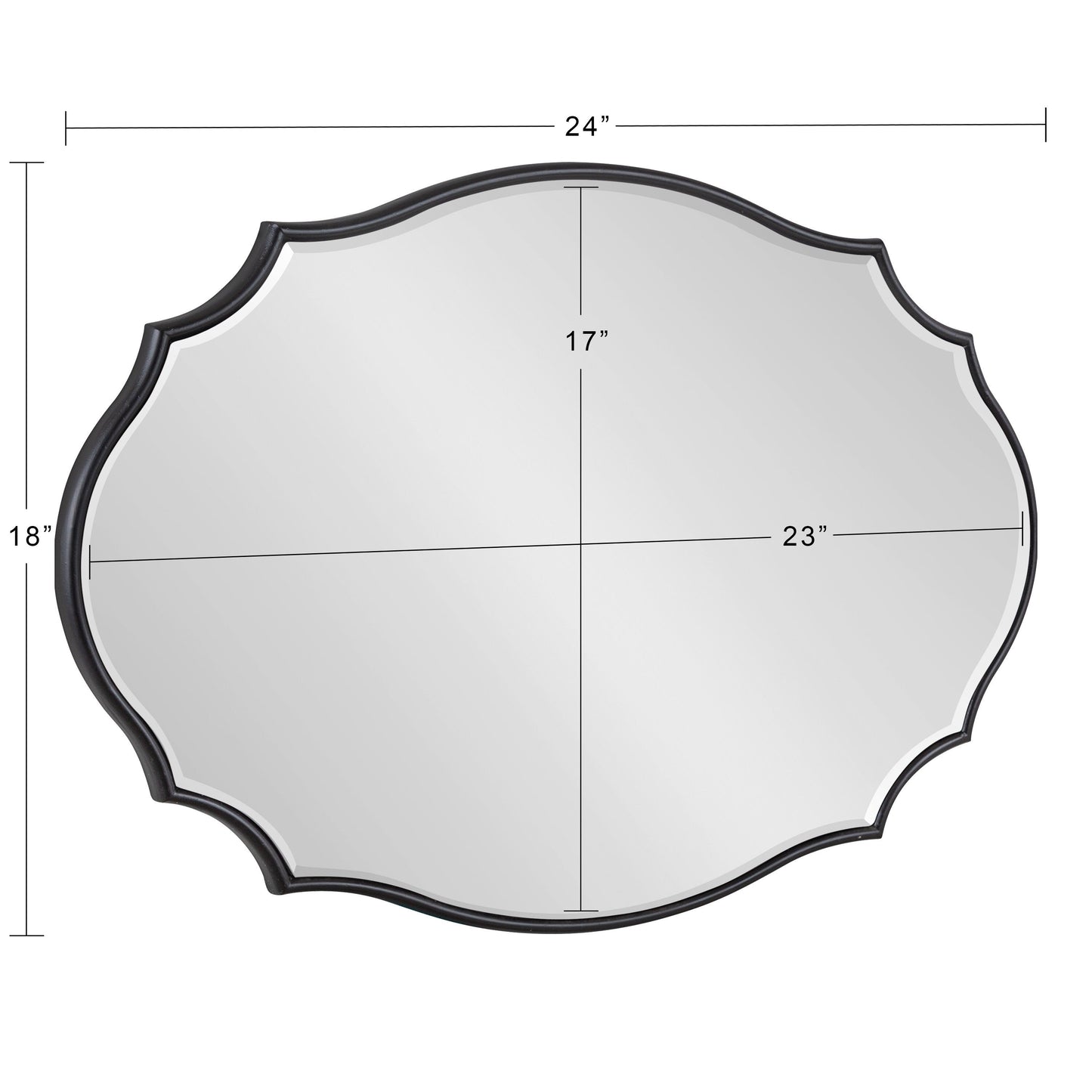 Kate and Laurel Leanna Miroir mural ovale à bords festonnés