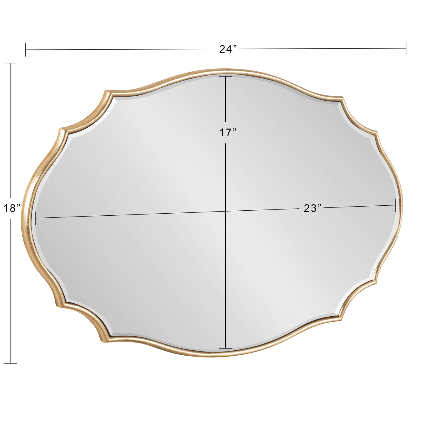 Kate and Laurel Leanna Miroir mural ovale à bords festonnés