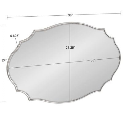 Kate and Laurel Leanna Miroir mural ovale à bords festonnés