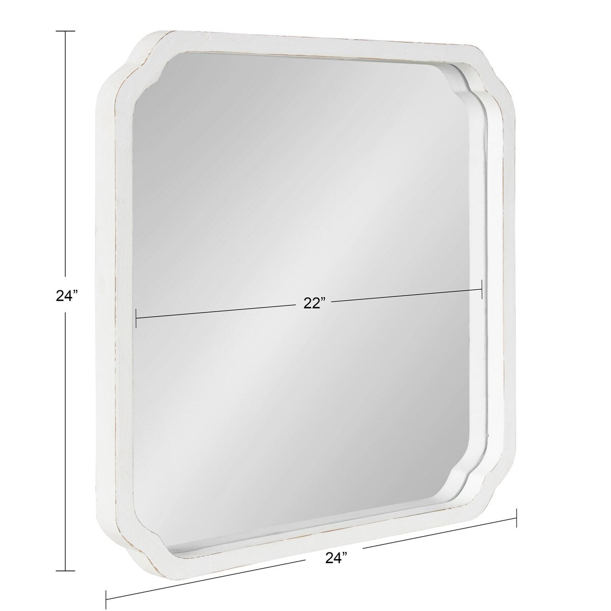 Kate and Laurel Marston Miroir mural carré en bois