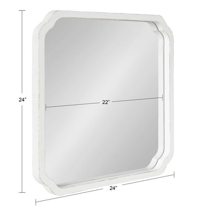 Kate and Laurel Marston Miroir mural carré en bois