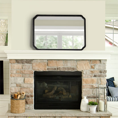 Kate and Laurel Marston Miroir mural carré en bois