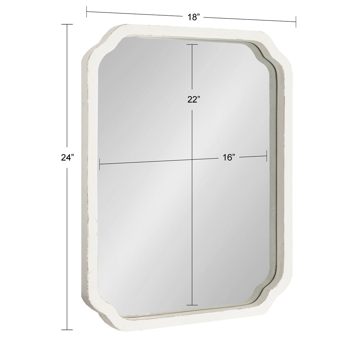 Kate and Laurel Marston Miroir mural carré en bois