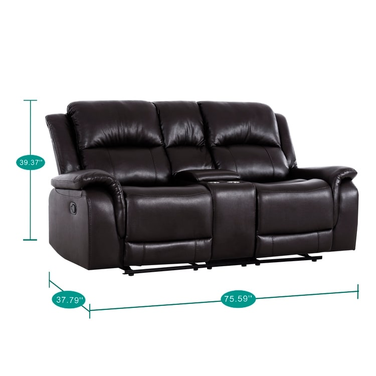 Leather Manual Recliner Sofa Collection for Living Room Leather Reclining Furniture for Home Office Living Room