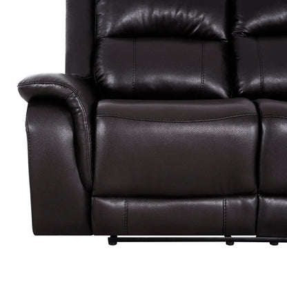 Leather Manual Recliner Sofa Collection for Living Room Leather Reclining Furniture for Home Office Living Room