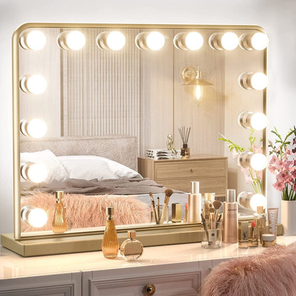Keonjinn Miroir de maquillage LED Hollywood avec 15/18 lumières LED