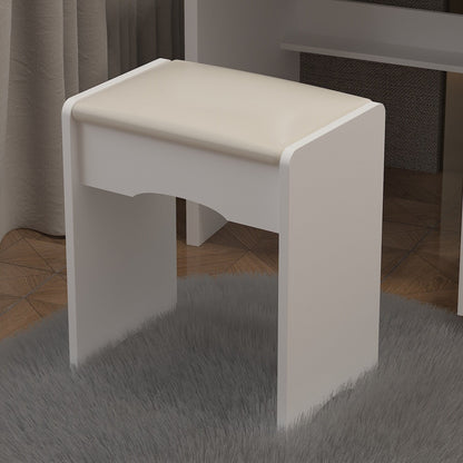 Ensemble de coiffeuse Kerrogee avec miroir éclairé réglable et tabouret - 99,9L x 49,9l x 136,1H (cm)