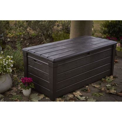 Keter Brightwood 120 gal, banc de rangement pour terrasse en résine résistant aux intempéries, marron - 40