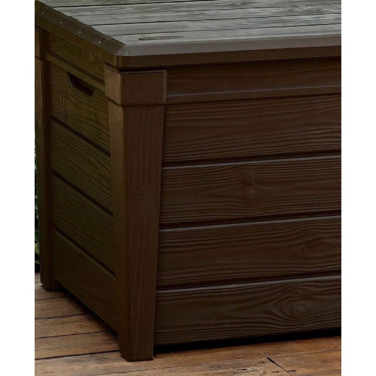 Keter Brightwood 120 gal, banc de rangement pour terrasse en résine résistant aux intempéries, marron - 40