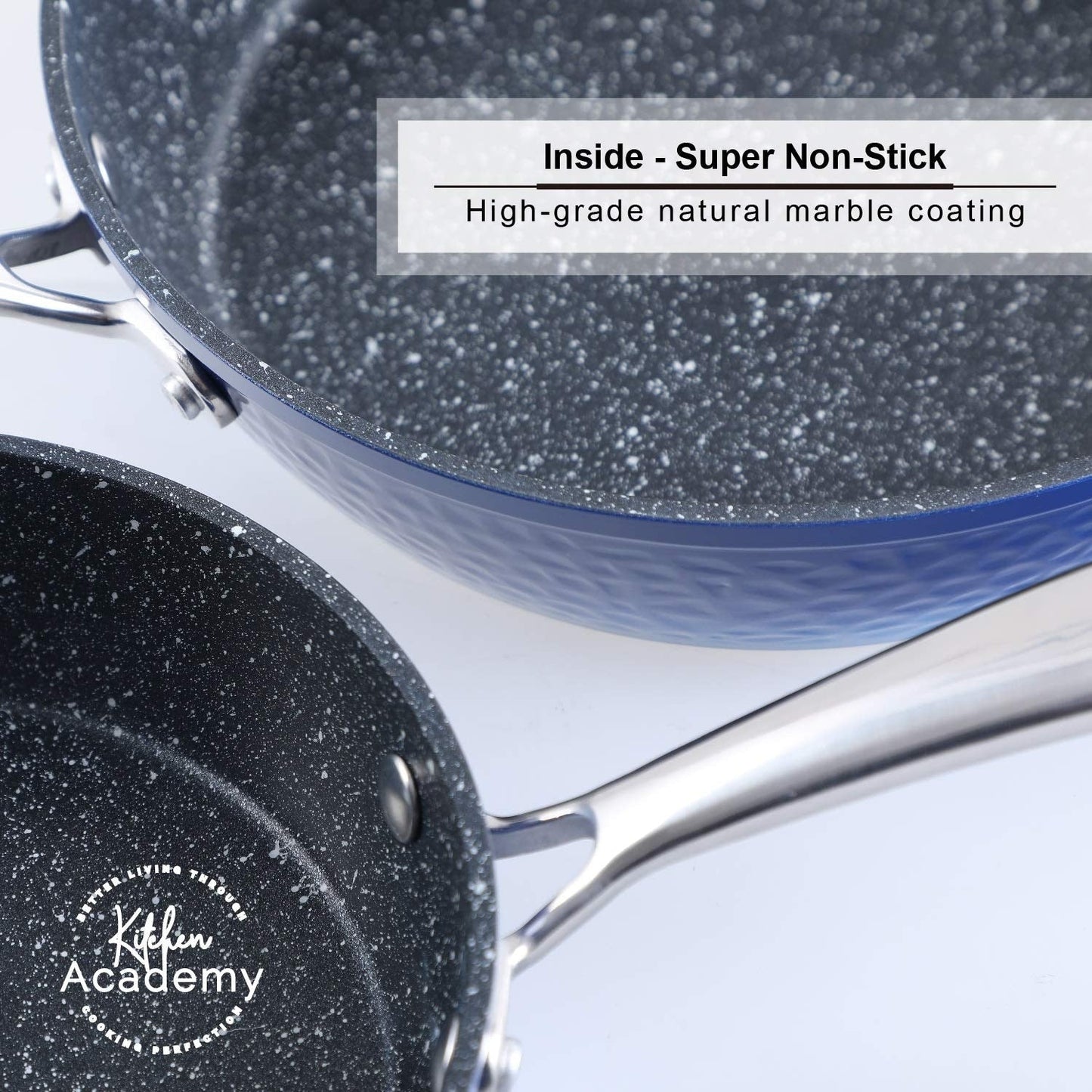 Ensemble de cuisine Kitchen Academy 15 pièces avec revêtement antiadhésif en granit