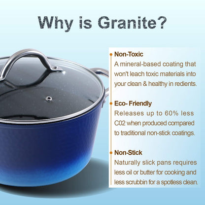 Ensemble de cuisine Kitchen Academy 15 pièces avec revêtement antiadhésif en granit