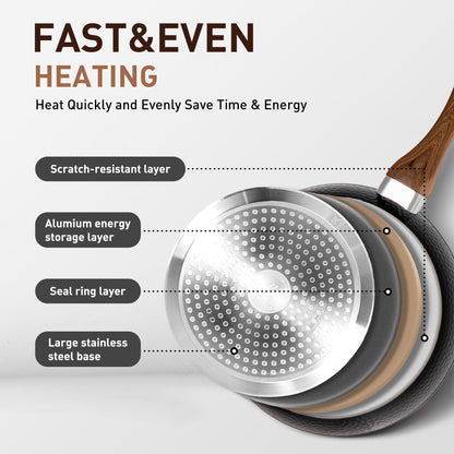 Ensemble de cuisine Kitchen Academy 15 pièces avec revêtement antiadhésif en granit