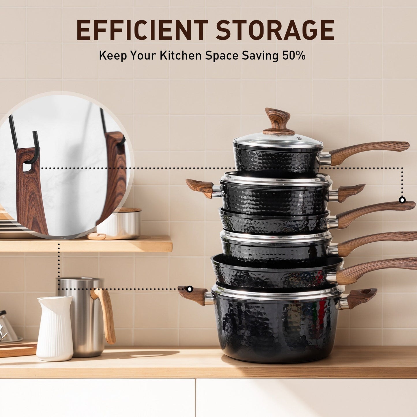 Ensemble de cuisine Kitchen Academy 15 pièces avec revêtement antiadhésif en granit