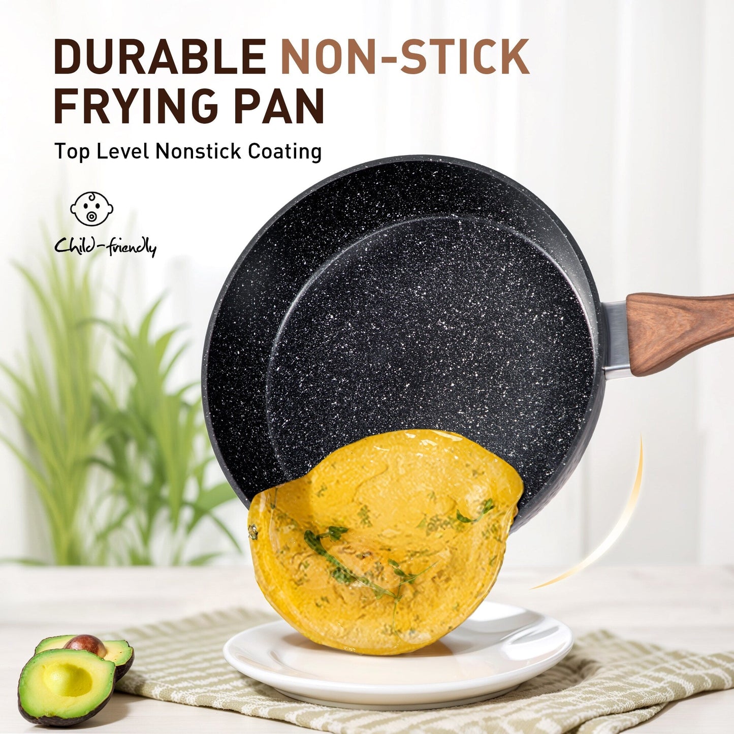 Ensemble de cuisine Kitchen Academy 15 pièces avec revêtement antiadhésif en granit