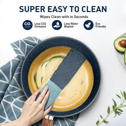 Ensemble de casseroles et poêles antiadhésives, 12 pièces, ensemble de cuisson en granit.