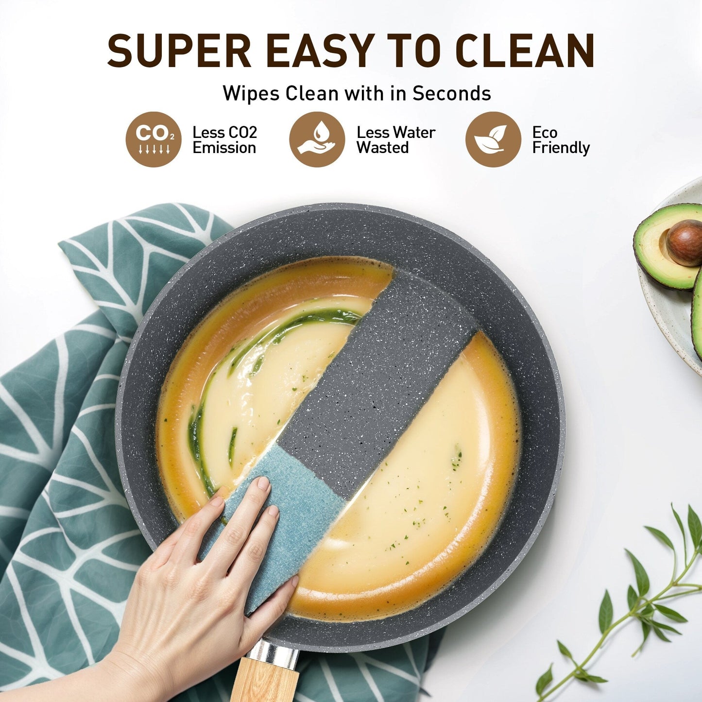 Ensemble de casseroles et poêles antiadhésives, 12 pièces, ensemble de cuisson en granit.