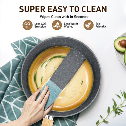 Ensemble de casseroles et poêles antiadhésives, 12 pièces, ensemble de cuisson en granit.