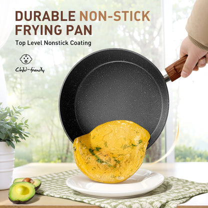 Ensemble de casseroles et poêles antiadhésives, 12 pièces, ensemble de cuisson en granit.