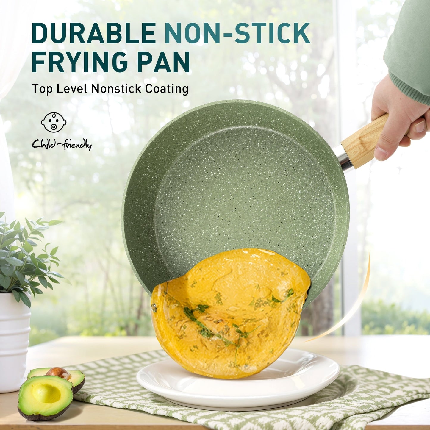 Ensemble de casseroles et poêles antiadhésives, 12 pièces, ensemble de cuisson en granit.