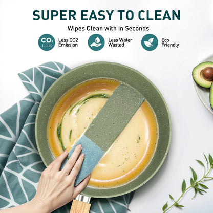 Ensemble de casseroles et poêles antiadhésives, 12 pièces, ensemble de cuisson en granit.