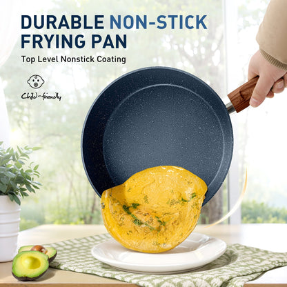 Ensemble de casseroles et poêles antiadhésives, 12 pièces, ensemble de cuisson en granit.