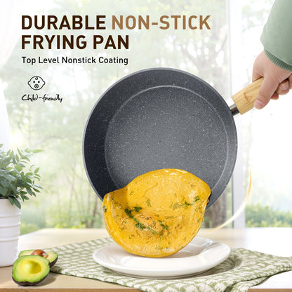 Ensemble de casseroles et poêles antiadhésives, 12 pièces, ensemble de cuisson en granit.