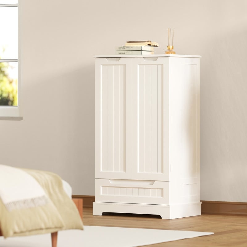 Armoire de rangement pour cuisine, armoire de rangement de salle de bain autoportante avec 2 portes et tiroirs