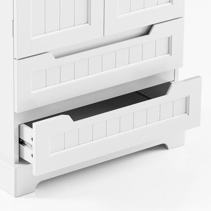 Armoire de rangement pour cuisine, armoire de rangement de salle de bain autoportante avec 2 portes et tiroirs