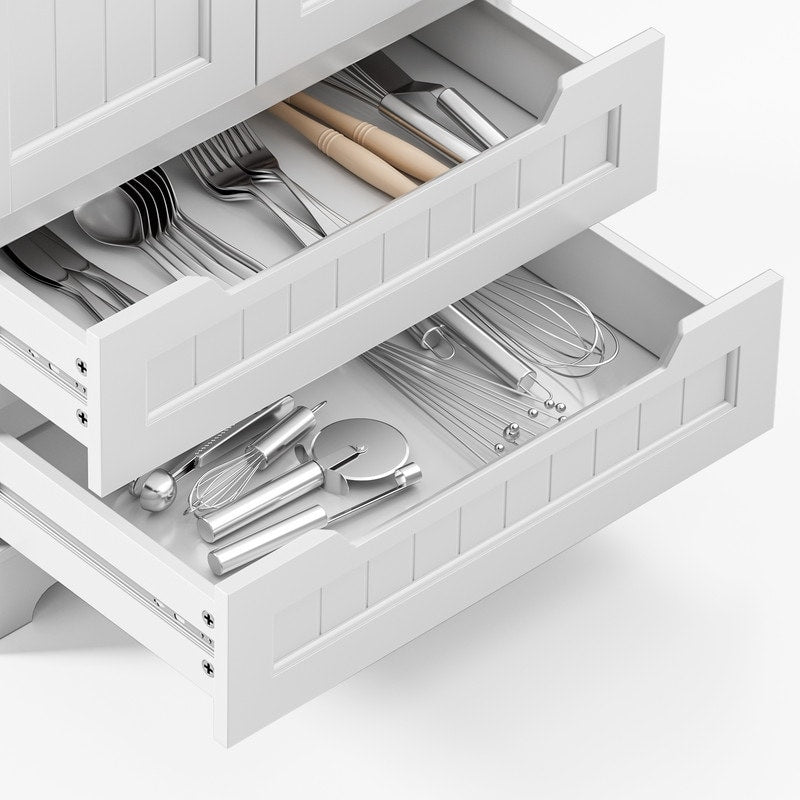 Armoire de rangement pour cuisine, armoire de rangement de salle de bain autoportante avec 2 portes et tiroirs