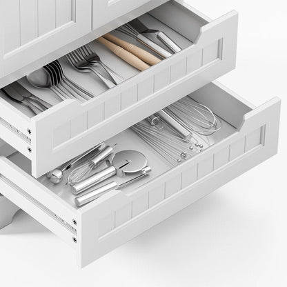 Armoire de rangement pour cuisine, armoire de rangement de salle de bain autoportante avec 2 portes et tiroirs