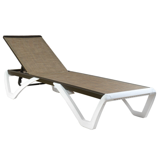 Chaise longue de jardin inclinable et réglable Kozyard Alan, entièrement en aluminium et pieds en résine de polypropylène.