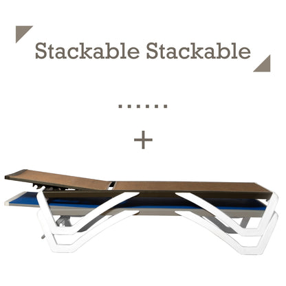 Chaise longue de jardin inclinable et réglable Kozyard Alan, entièrement en aluminium et pieds en résine de polypropylène.