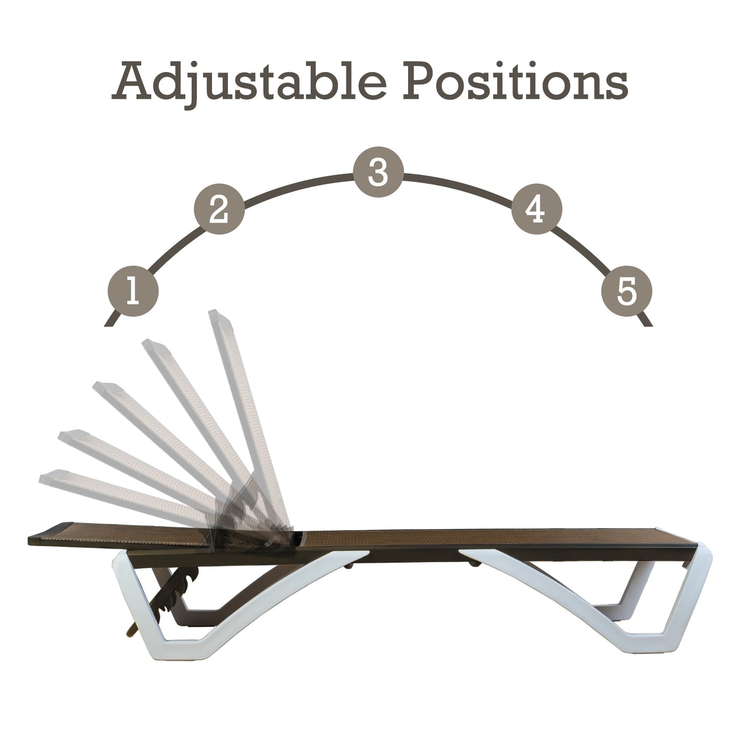 Chaise longue de jardin inclinable et réglable Kozyard Alan, entièrement en aluminium et pieds en résine de polypropylène.