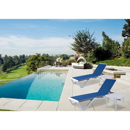 Chaise longue de jardin inclinable et réglable Kozyard Alan, entièrement en aluminium et pieds en résine de polypropylène.