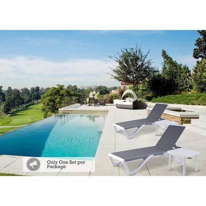 Chaise longue de jardin inclinable et réglable Kozyard Alan, entièrement en aluminium et pieds en résine de polypropylène.