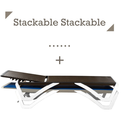 Chaise longue de jardin inclinable et réglable Kozyard Alan, entièrement en aluminium et pieds en résine de polypropylène.