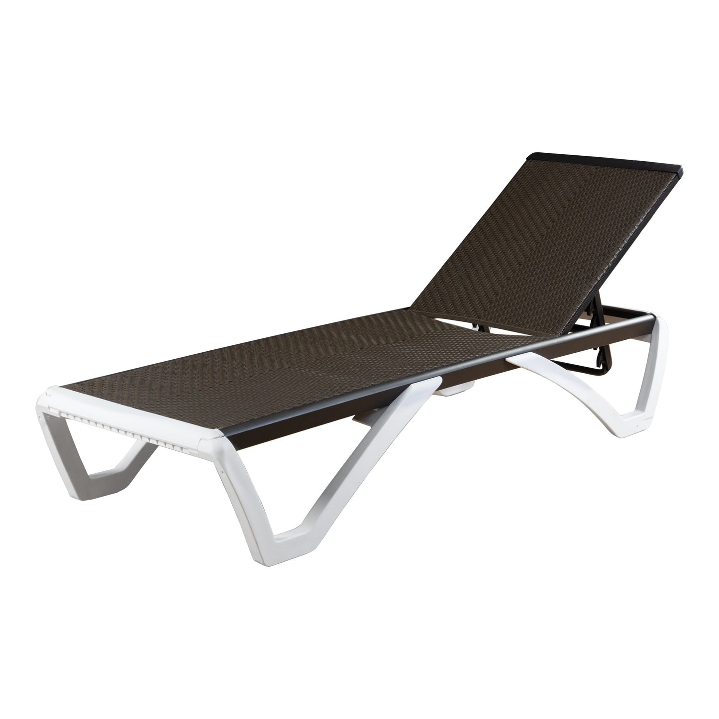 Chaise longue de jardin inclinable et réglable Kozyard Alan, entièrement en aluminium et pieds en résine de polypropylène.