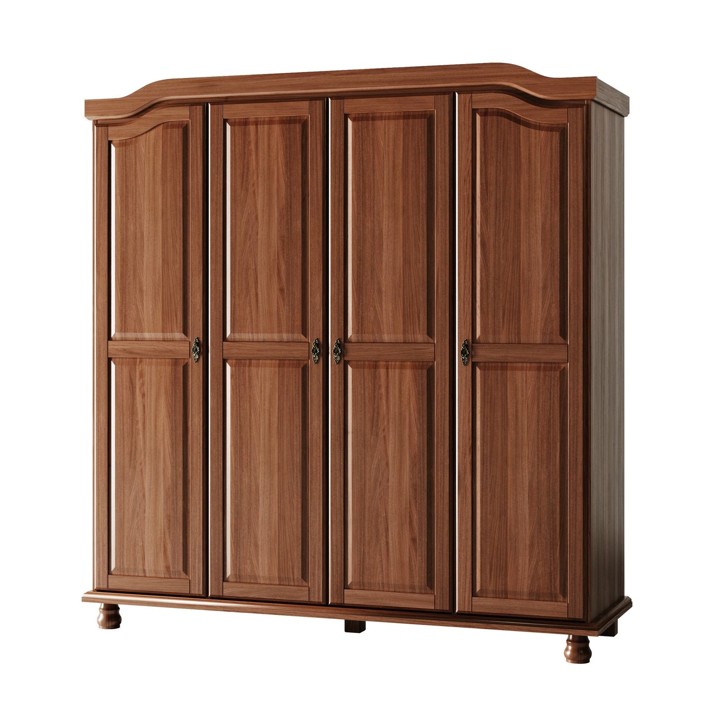 Palace Imports Armoire Kyle à 4 portes en bois massif avec portes en bois massif ou en miroir